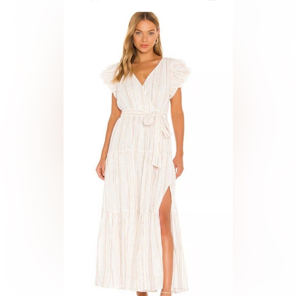 Astr Shimmering Striped Dress